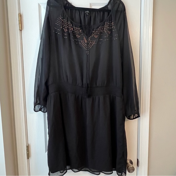Jessica Simpson Beaded Sheer Sleeve Dress - Picture 1 of 4